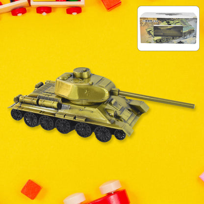 Metal retro iron tank model by Wukusy, decorative desktop ornament for home or office, ideal for living room or children's room decor.