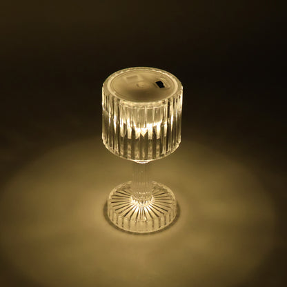 Set of four Wukusy LED crystal-effect table lamps for home decor, featuring elegant glass design and ambient lighting.