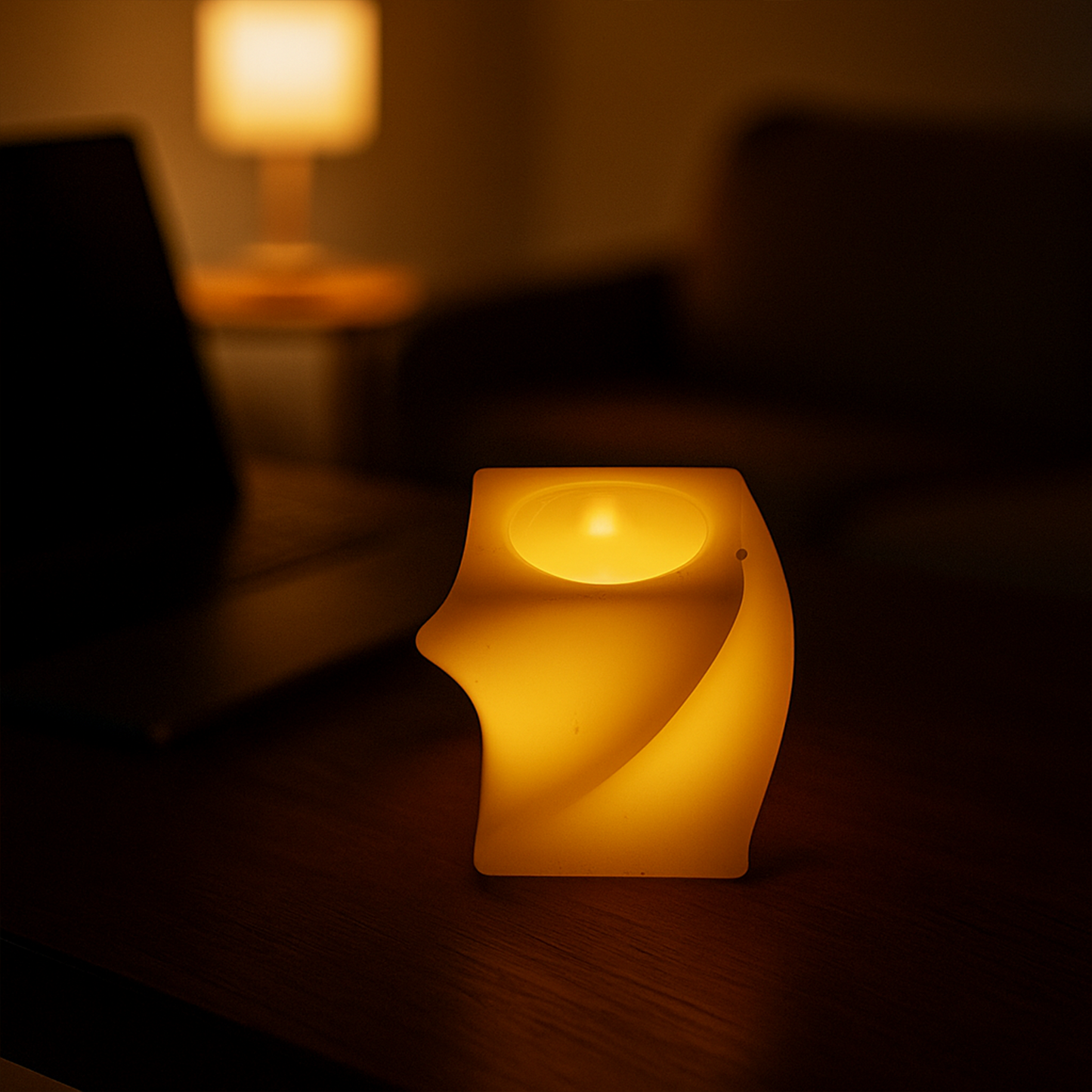 Set of 6 Wukusy LED flameless square decorative candles, tealight lamps for home decor with realistic flickering light.