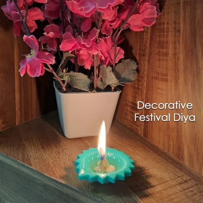 Colorful silicone Diya set for Diwali, decorative home decor by Wukusy, featuring 12 attractive, vibrant designs.