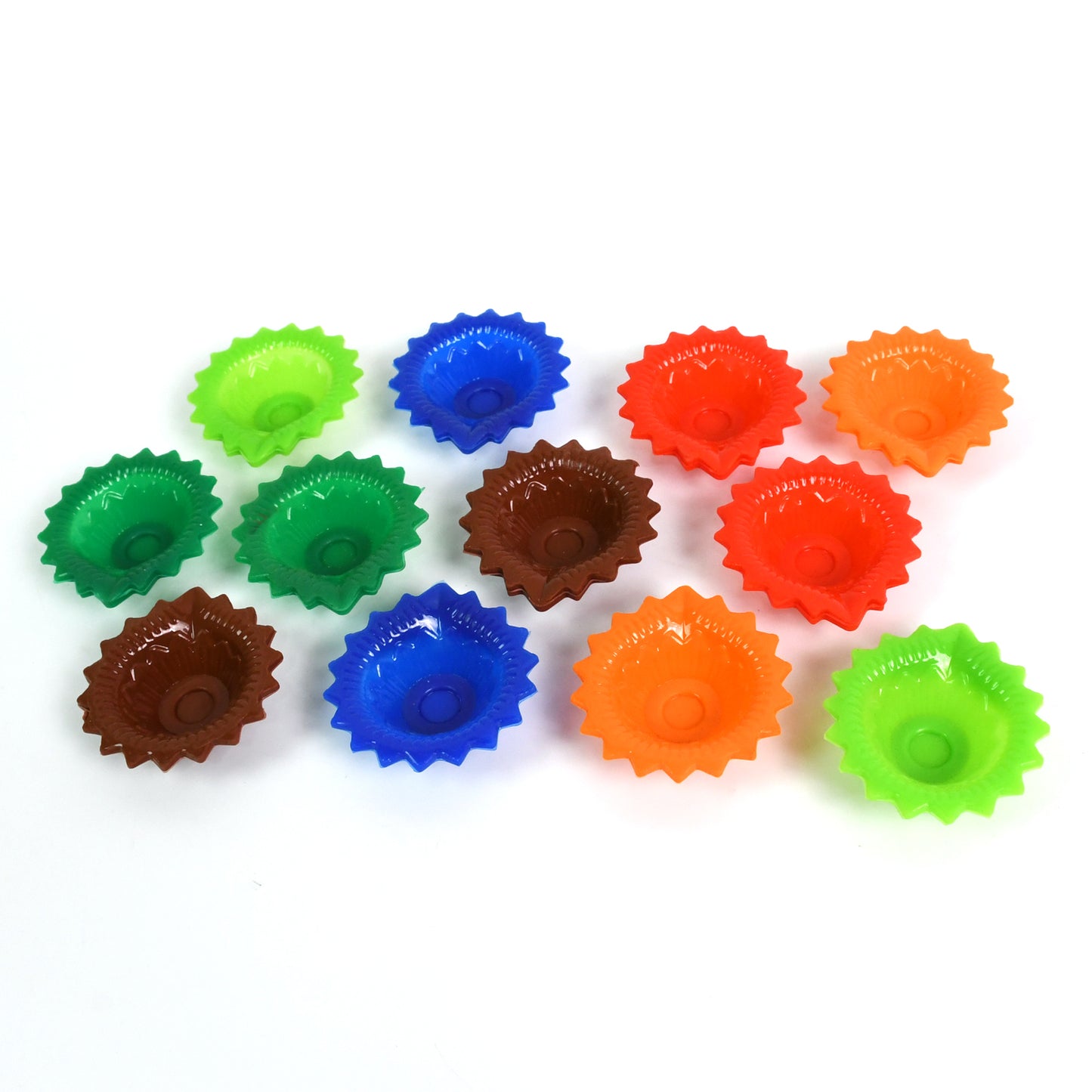 Colorful silicone Diya set for Diwali, attractive home decor with 12 vibrant, decorative Diyas by Wukusy.