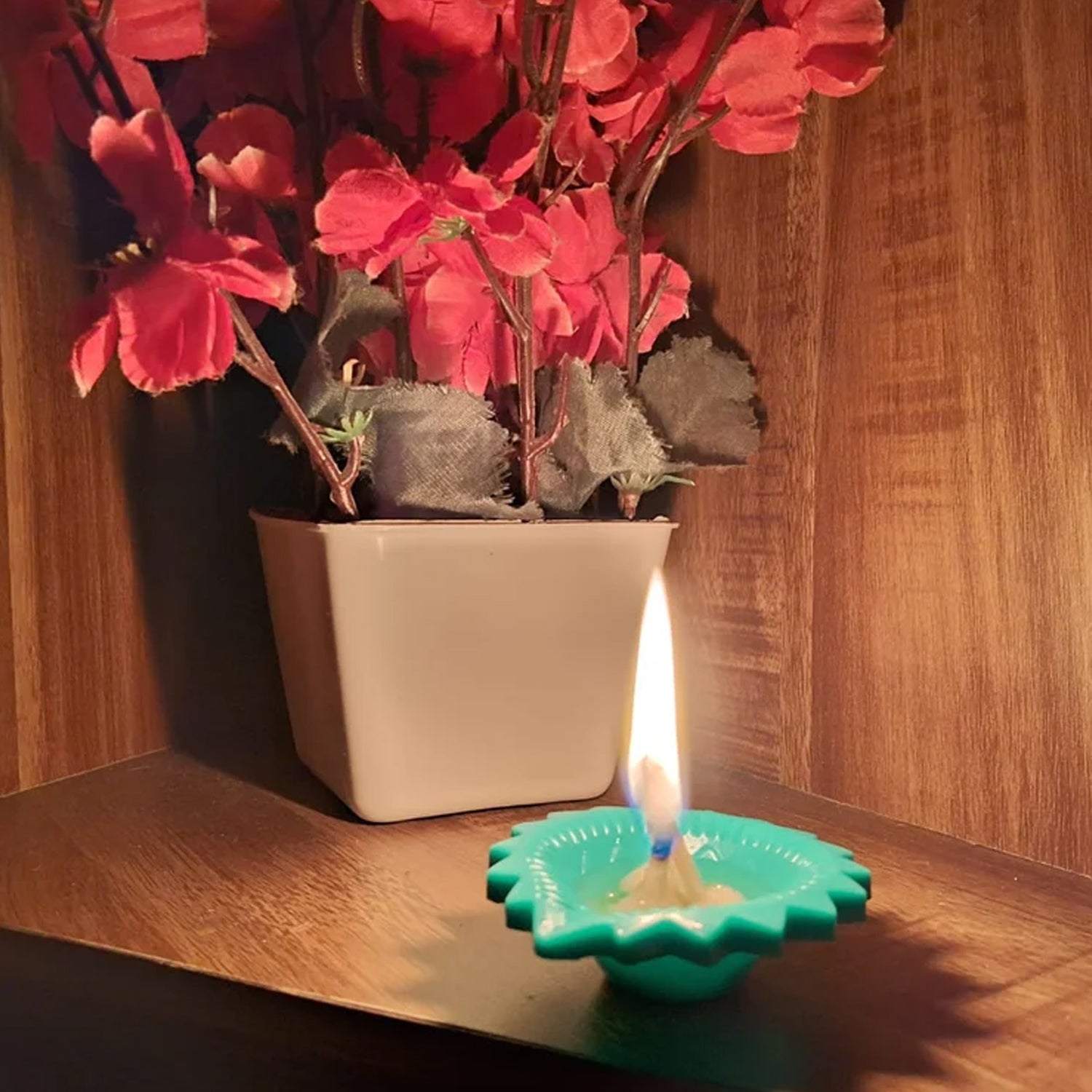 Colorful silicone Diya set for Diwali, decorative home decor by Wukusy, featuring six attractive, vibrant Diya designs.