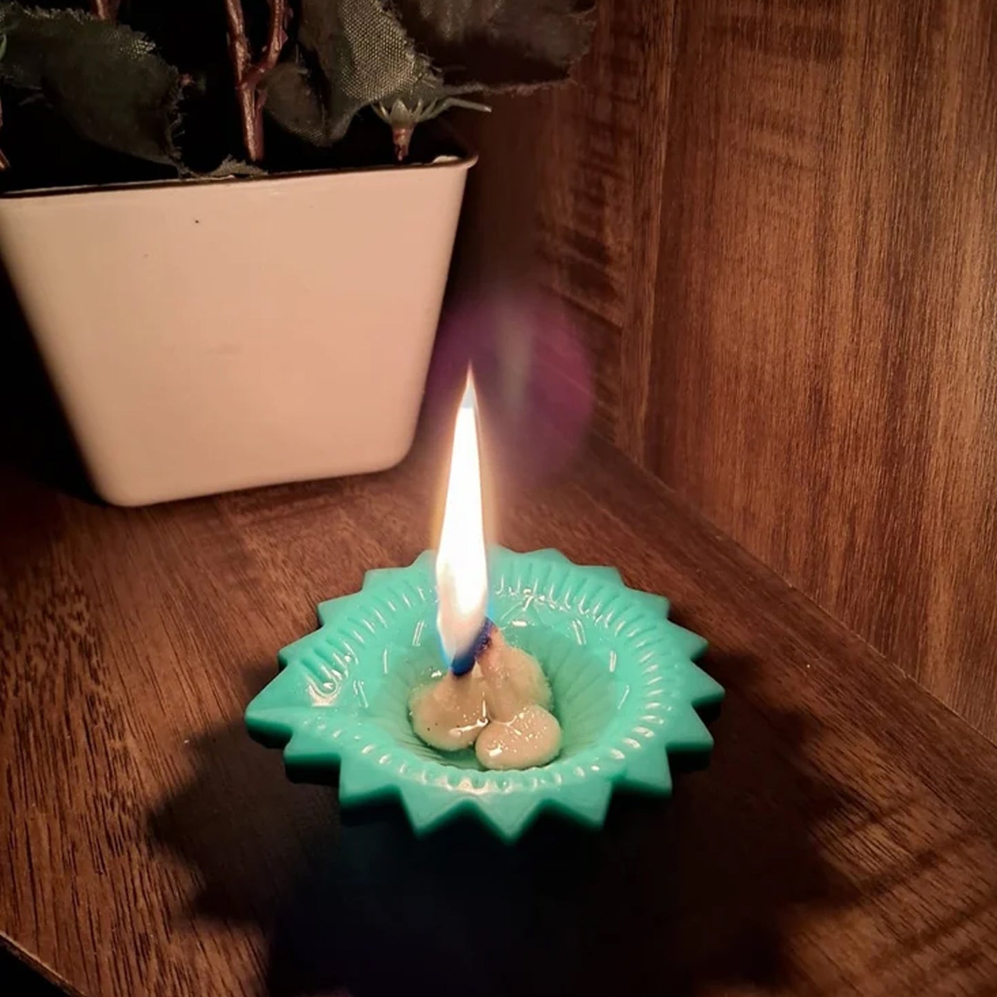 Colorful silicone Diya set for Diwali, featuring attractive designs, perfect for home decor, by Wukusy, 6-piece combo.