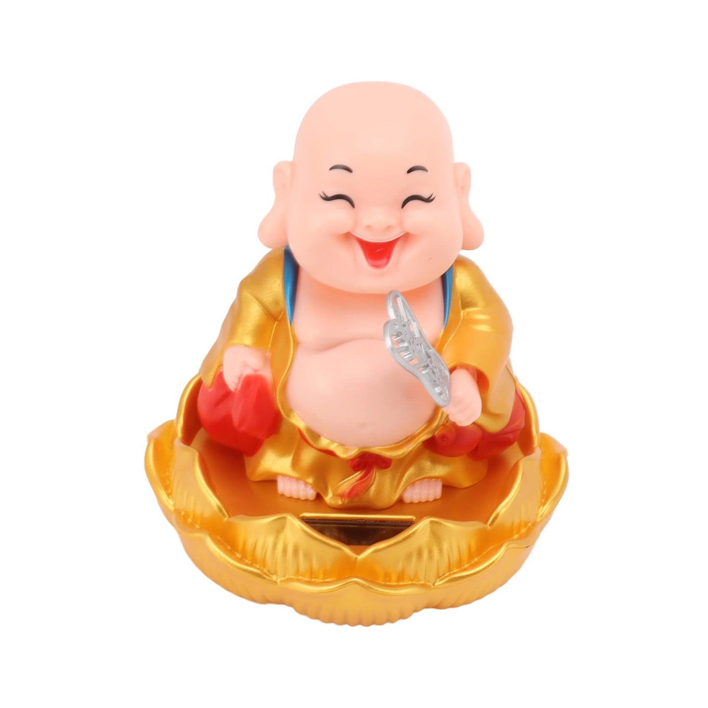 Wukusy Solar Power Moving Buddha Car Ornament, a decorative home decor piece with a solar-powered moving Buddha figure.