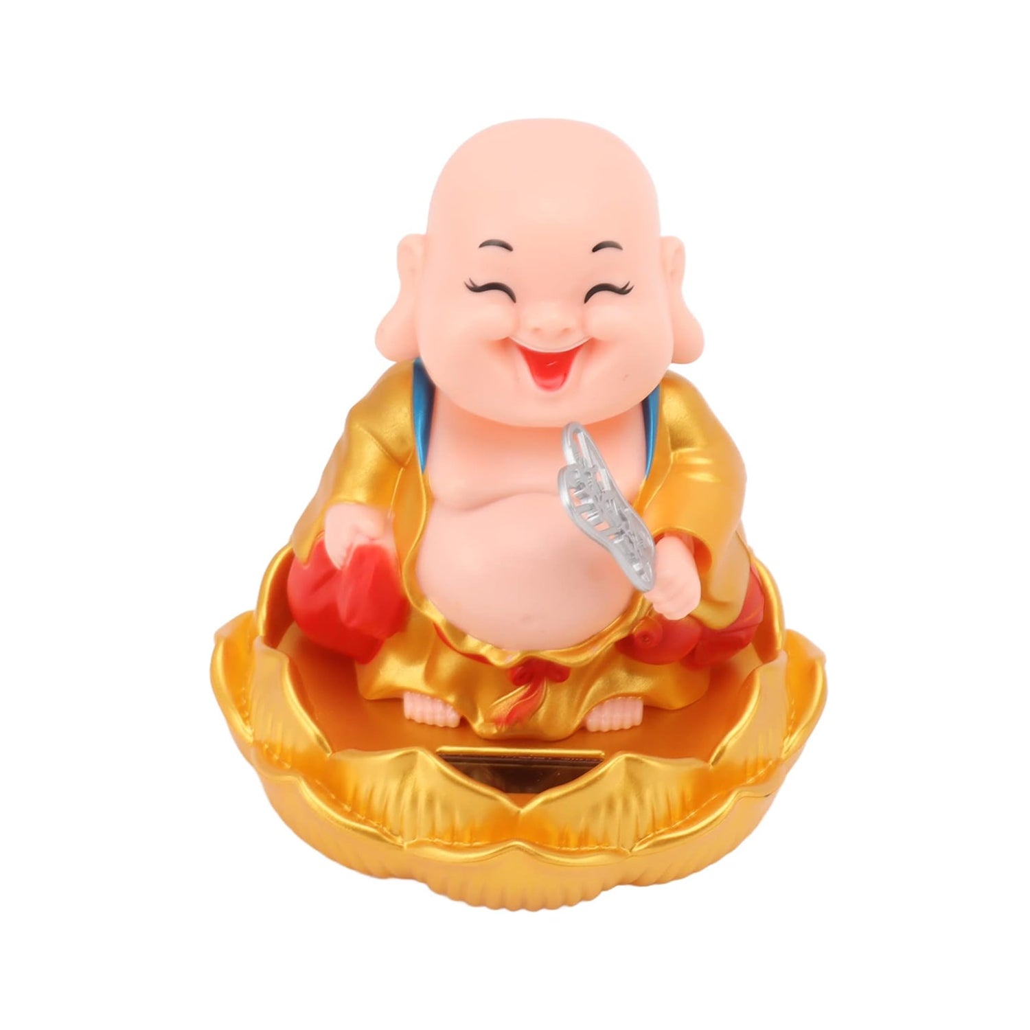 Wukusy Solar Power Moving Buddha Car Ornament, a decorative home decor piece with a solar-powered moving Buddha figure.
