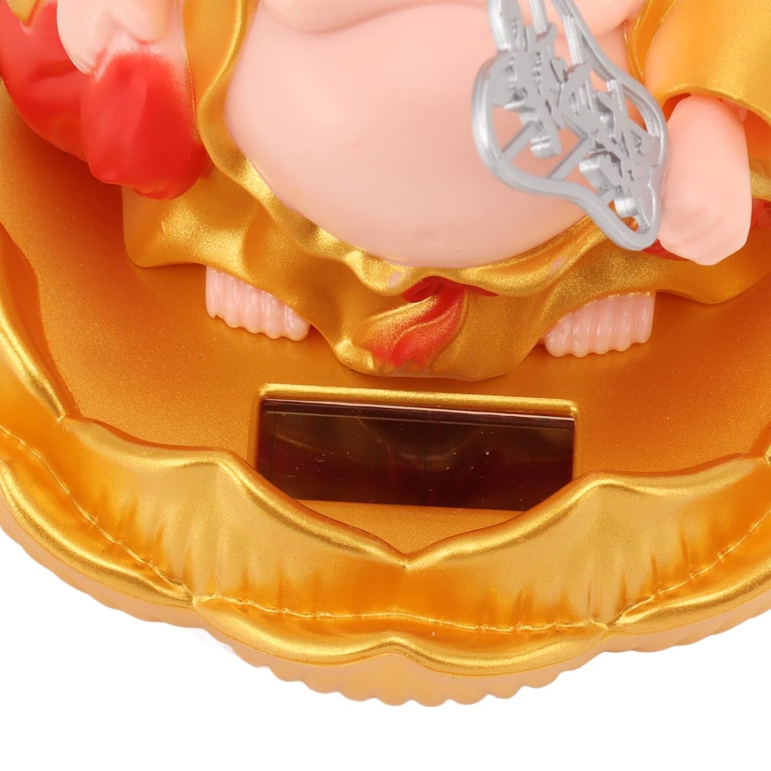 Solar power moving Buddha car ornament by Wukusy, featuring a serene Buddha figure that moves with sunlight for home decor or vehicle decoration.