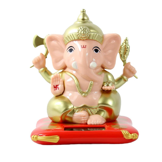 Solar-powered Dancing Ganesha idol by Wukusy, decorative Lord Ganpati showpiece with moving features for home decor.