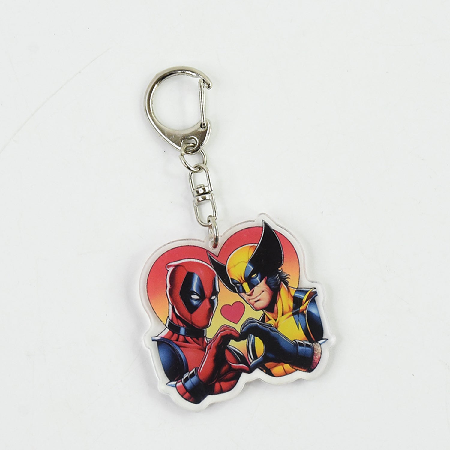 Stylish acrylic cartoon character keychain with metal clip, perfect as a fun home decor accessory by Wukusy.