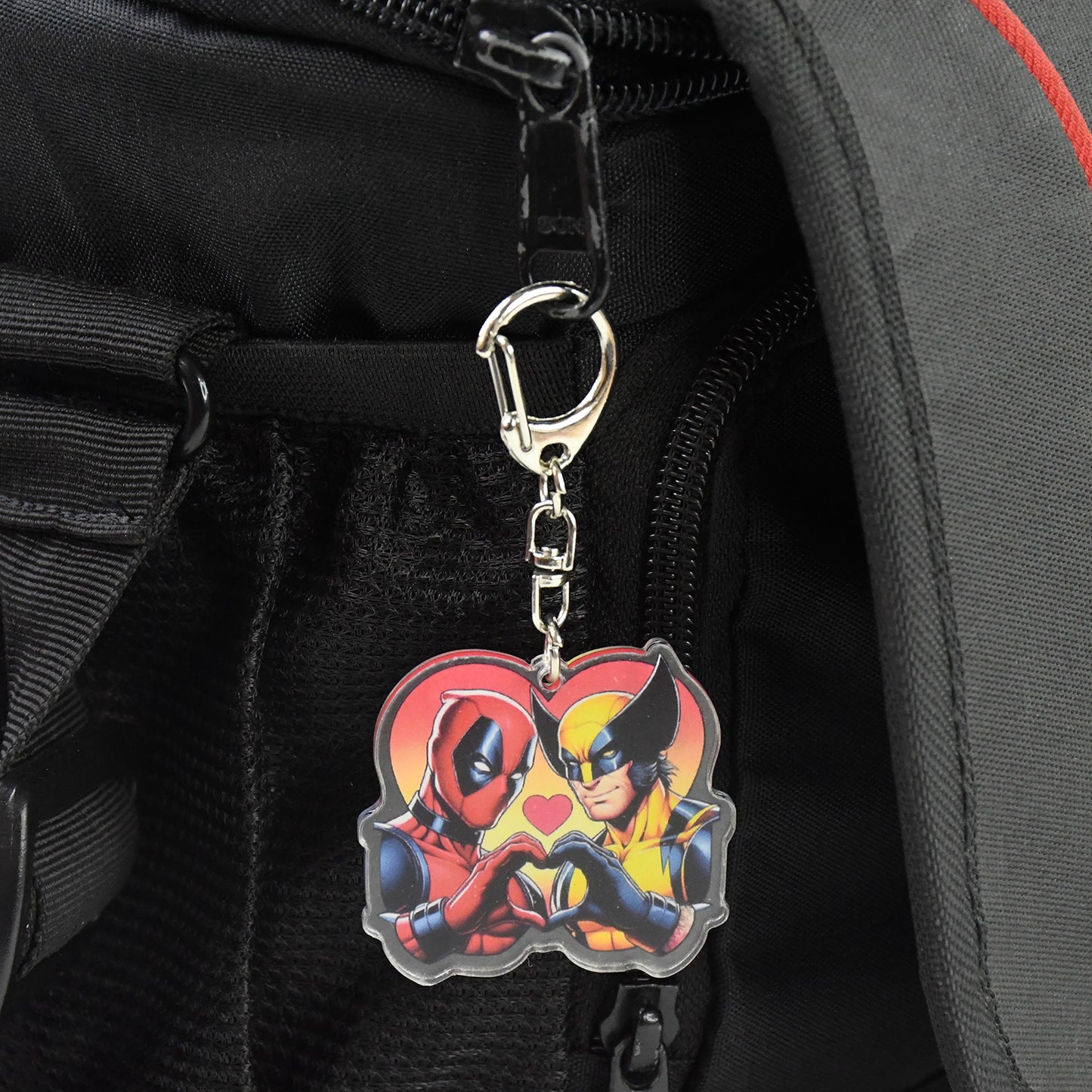 Stylish acrylic cartoon character keychain with metal clip, perfect as a home decor accessory from Wukusy.