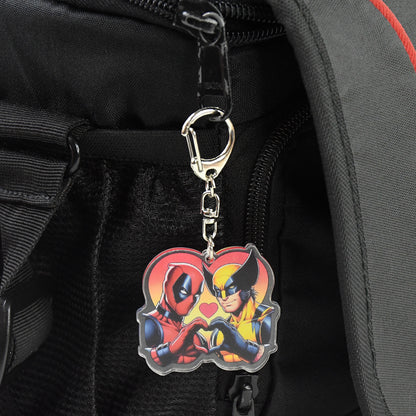 Stylish acrylic cartoon character keychain with metal clip, perfect as a home decor accessory from Wukusy.