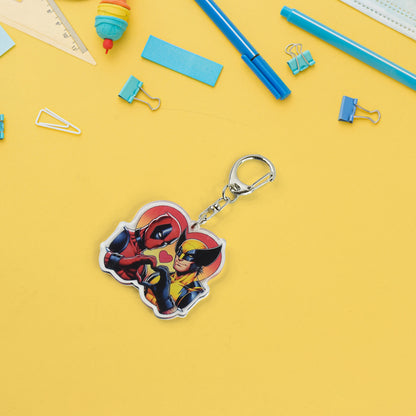 Acrylic cartoon character keychain with metal clip, designed for home decor, featuring colorful, playful character details.