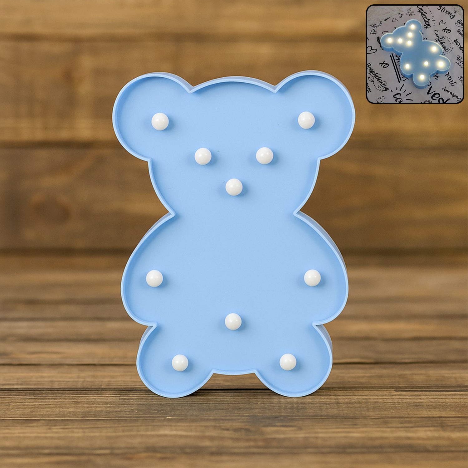 Wukusy teddy bear-shaped LED decorative night light for home decor, providing soft, ambient illumination in a cozy design.