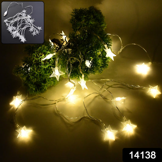 Wukusy USB-powered 20 LED decorative star string fairy lights for home decor, featuring bright, star-shaped lights on a flexible string.