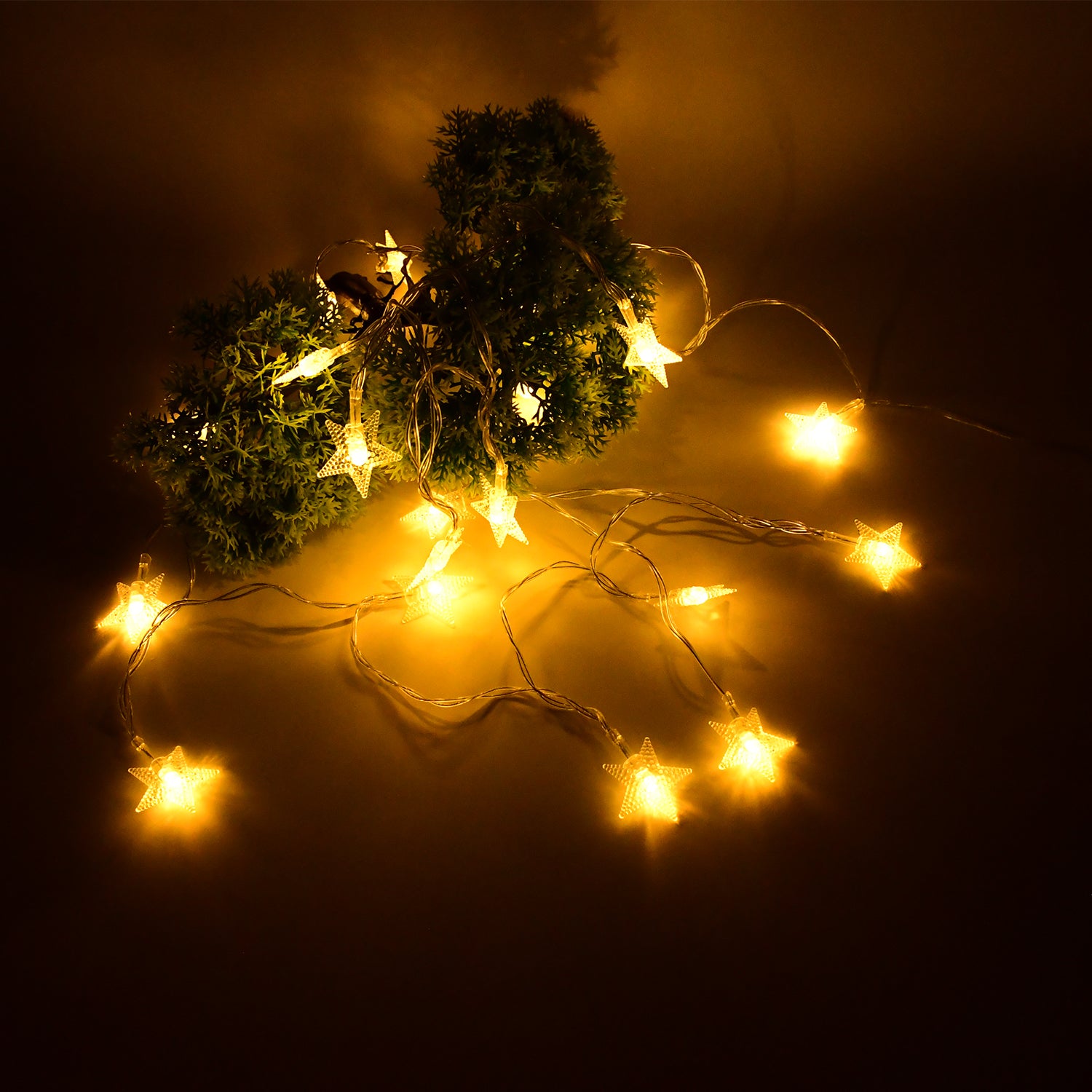 Wukusy USB-powered 20 LED decorative star string fairy lights for home decor, glowing with warm light and festive charm