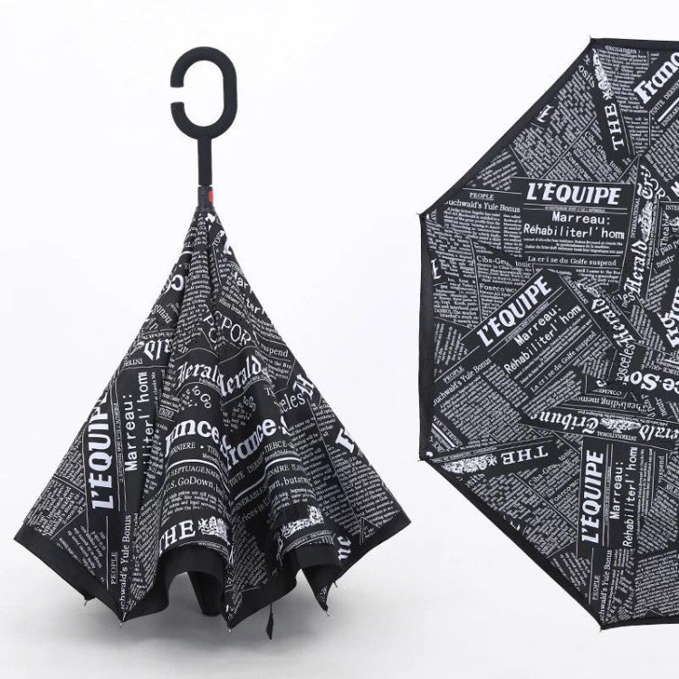 Wukusy printed travel windproof reverse umbrella open, showing colorful floral pattern and sturdy handle for home improvement use.