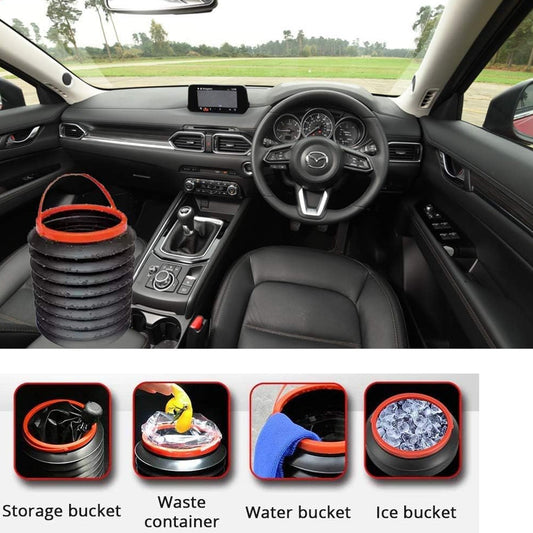 Wukusy foldable storage bucket and water container, versatile dustbin for home, car, and kitchen use, lightweight and collapsible.