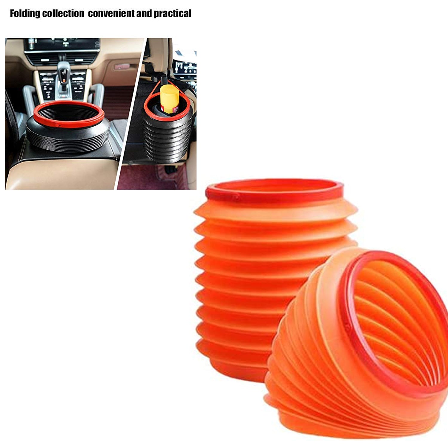 Wukusy foldable storage bucket and water container, versatile dustbin for home, car, and kitchen use, made of durable material.