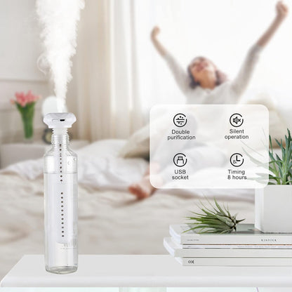 Wukusy mini portable USB humidifier for car, bedroom, or office, ultrasonic cool mist, compact and quiet for personal use.