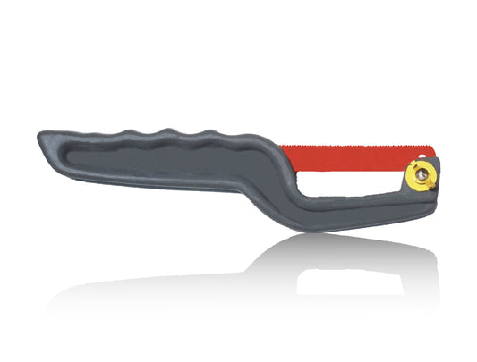 Wukusy Mini Hacksaw with metal frame and blade, compact hand saw ideal for home improvement and cutting metal materials.