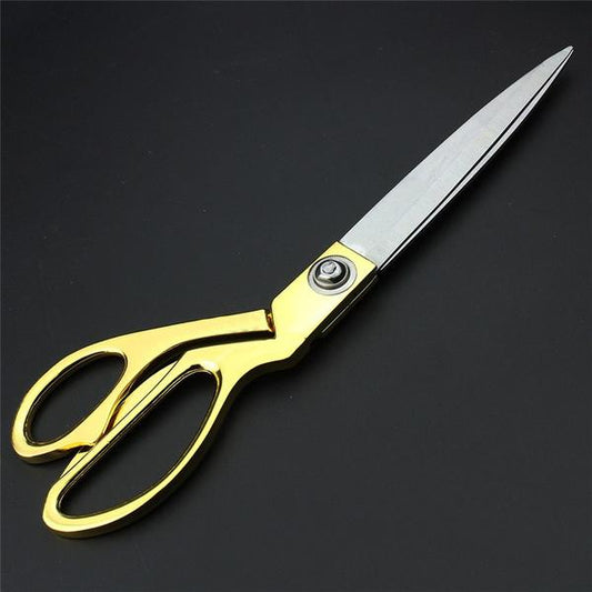 Wukusy gold plated professional cloth cutting scissor for home improvement, featuring sharp blades and ergonomic handle for precise cuts.