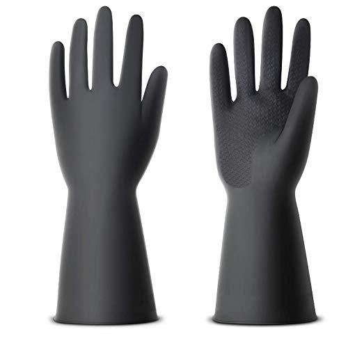 Wukusy multipurpose natural gum rubber reusable cleaning gloves for home improvement and household cleaning tasks.