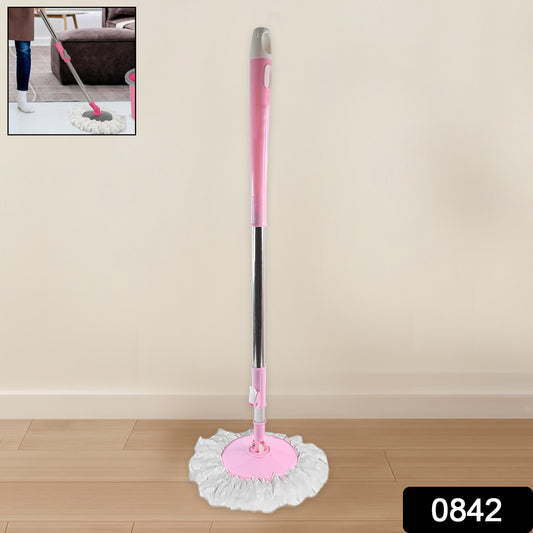 Wukusy stainless steel microfiber mop pole with 360-degree rotating head, ideal for home cleaning and cleaning tools.