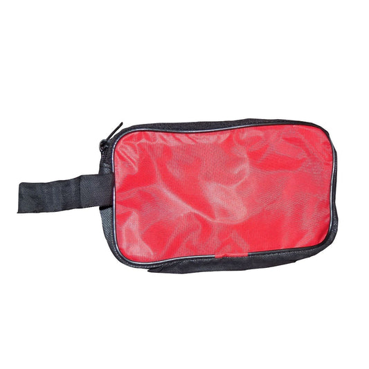 Red Wukusy portable travel hand pouch shaving kit bag for multipurpose home improvement and personal grooming.