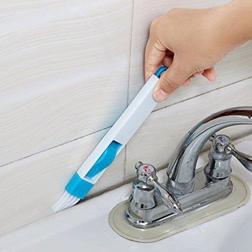 Wukusy 2-in-1 multi-function plastic cleaning brush for window slots, keyboards, and wardrobe dust removal, home improvement tool.
