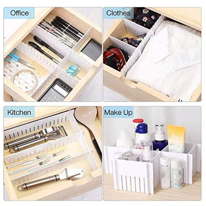 Wukusy adjustable drawer organizer and kitchen board divider for home improvement, with customizable compartments and sleek design.