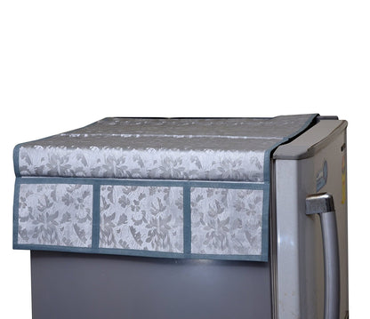 Wukusy 1088 decorative fridge top cover with floral design, fitting over the top of a standard kitchen refrigerator.