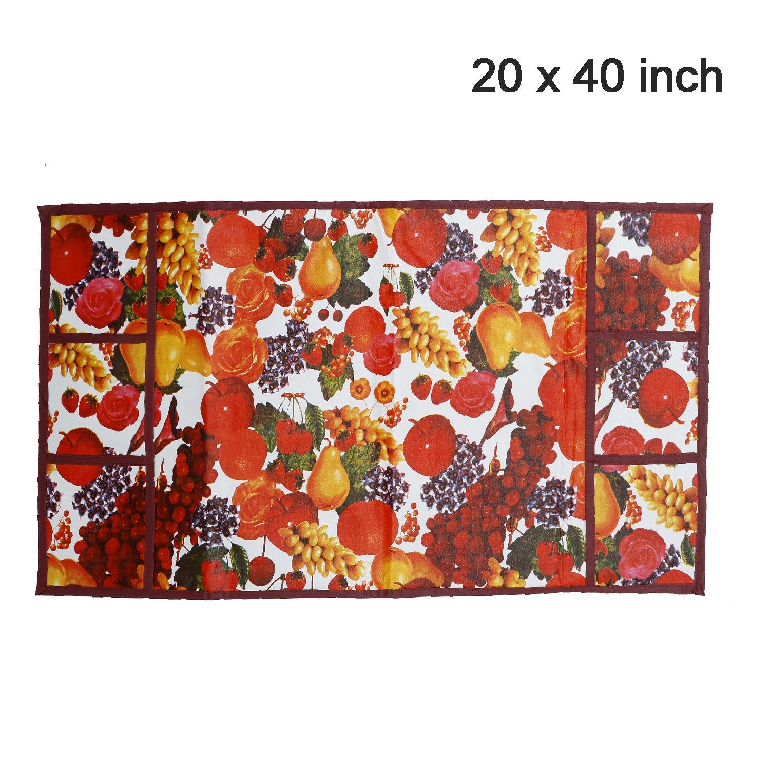 Decorative Wukusy kitchen fridge top cover with intricate patterns, designed to enhance home improvement and protect your refrigerator surface.