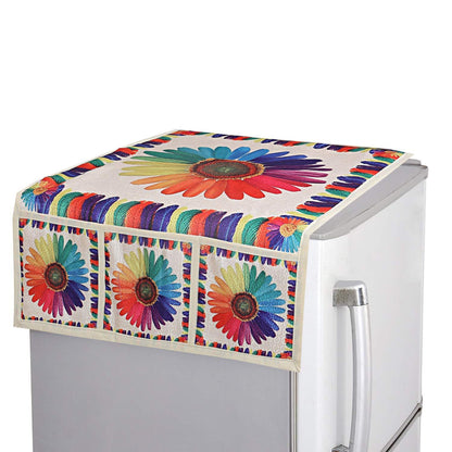 Wukusy decorative kitchen fridge top cover, home improvement, stylish and functional fridge protector with intricate design.