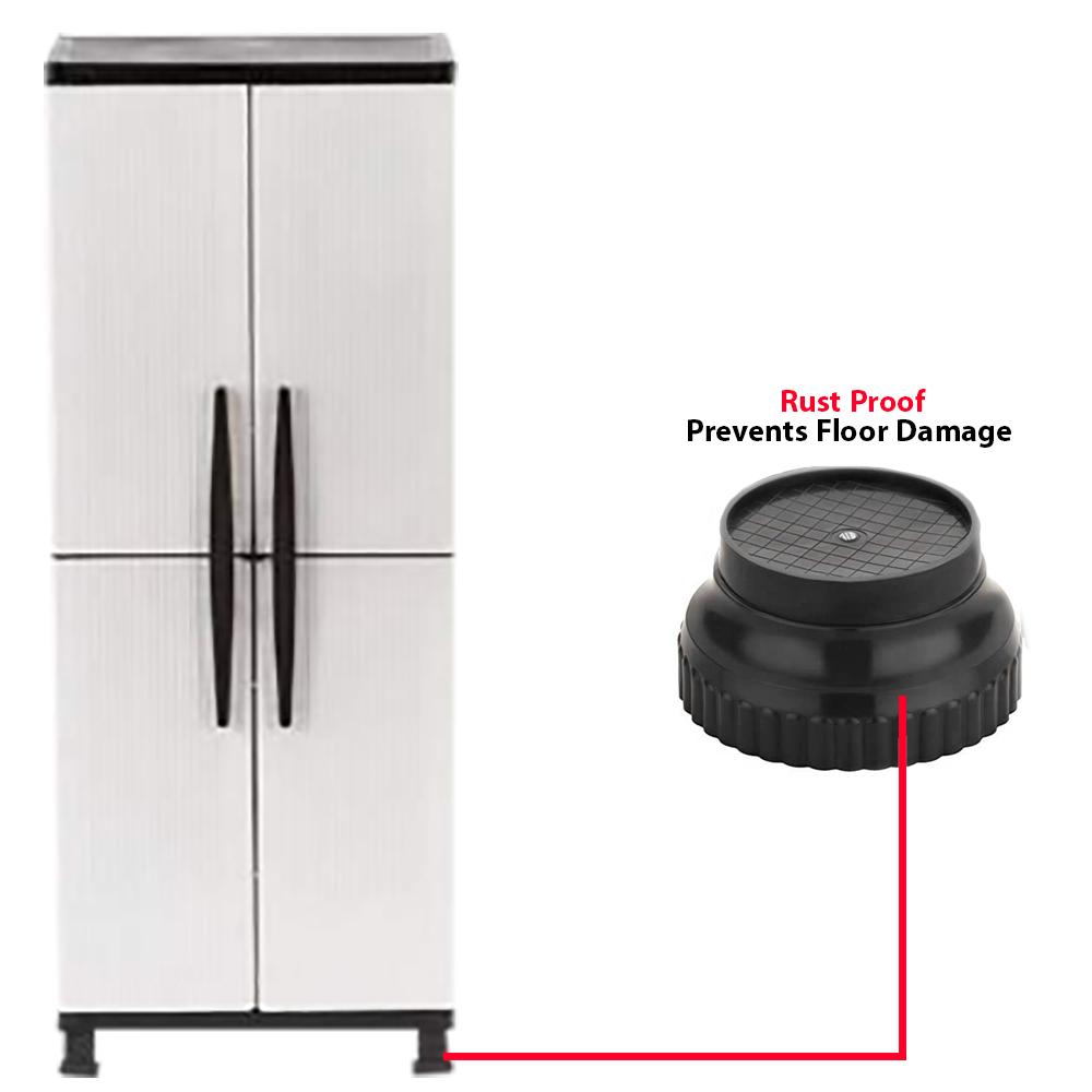 Set of four Wukusy plastic round legs and stands for home improvement projects, versatile for furniture and appliance support.