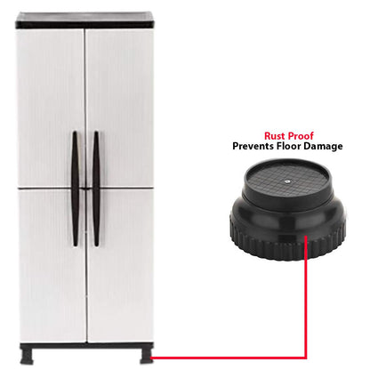 Set of four Wukusy plastic round legs and stands for home improvement projects, versatile for furniture and appliance support.