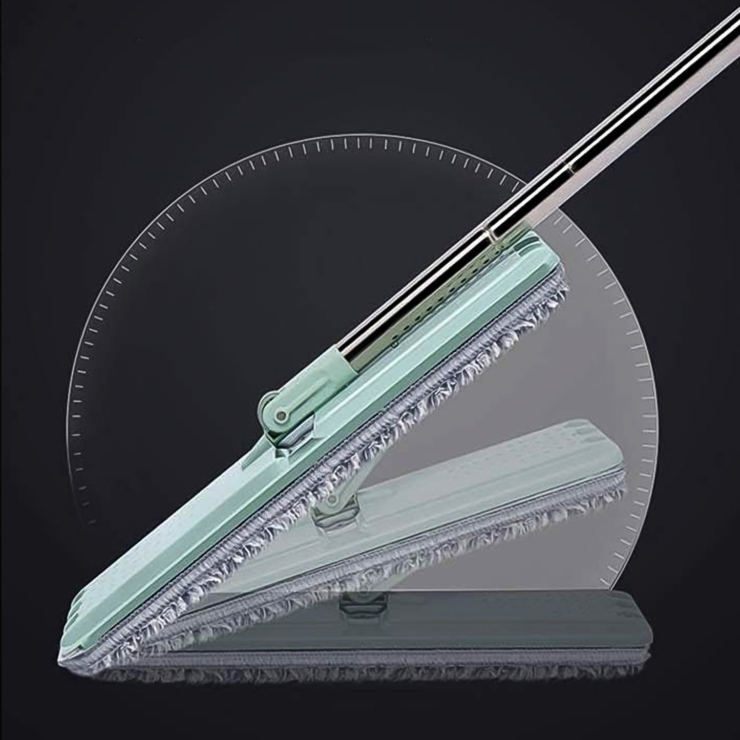 Wukusy 1142 Scratch Cleaning Mop with 2-in-1 self-clean wash and dry flat mop for home cleaning, hands-free operation.