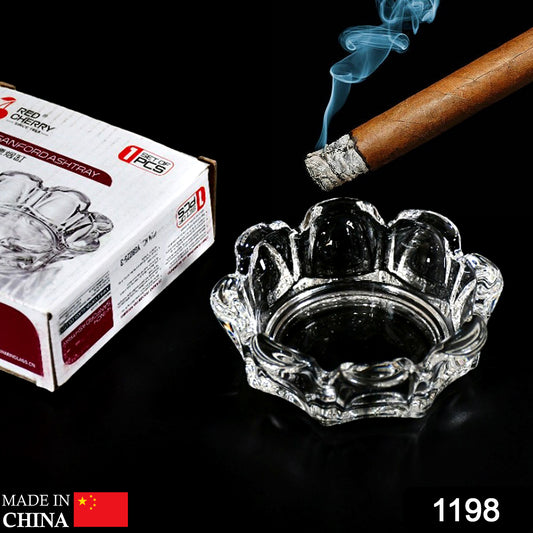 Wukusy Sanford cigar and cigarette round ashtray on a tabletop, suitable for home, office, indoor or outdoor decor.