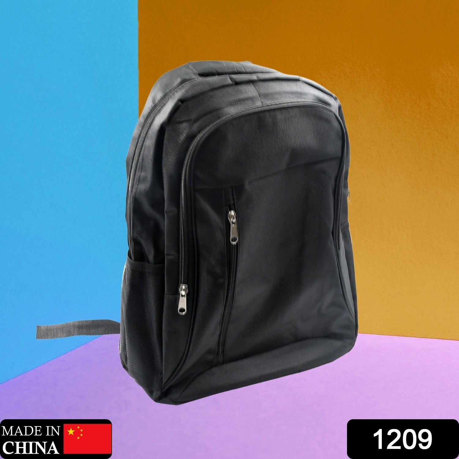Wukusy 1209 polyester laptop backpack with slim, durable, water-resistant design, suitable for college, work, or travel.