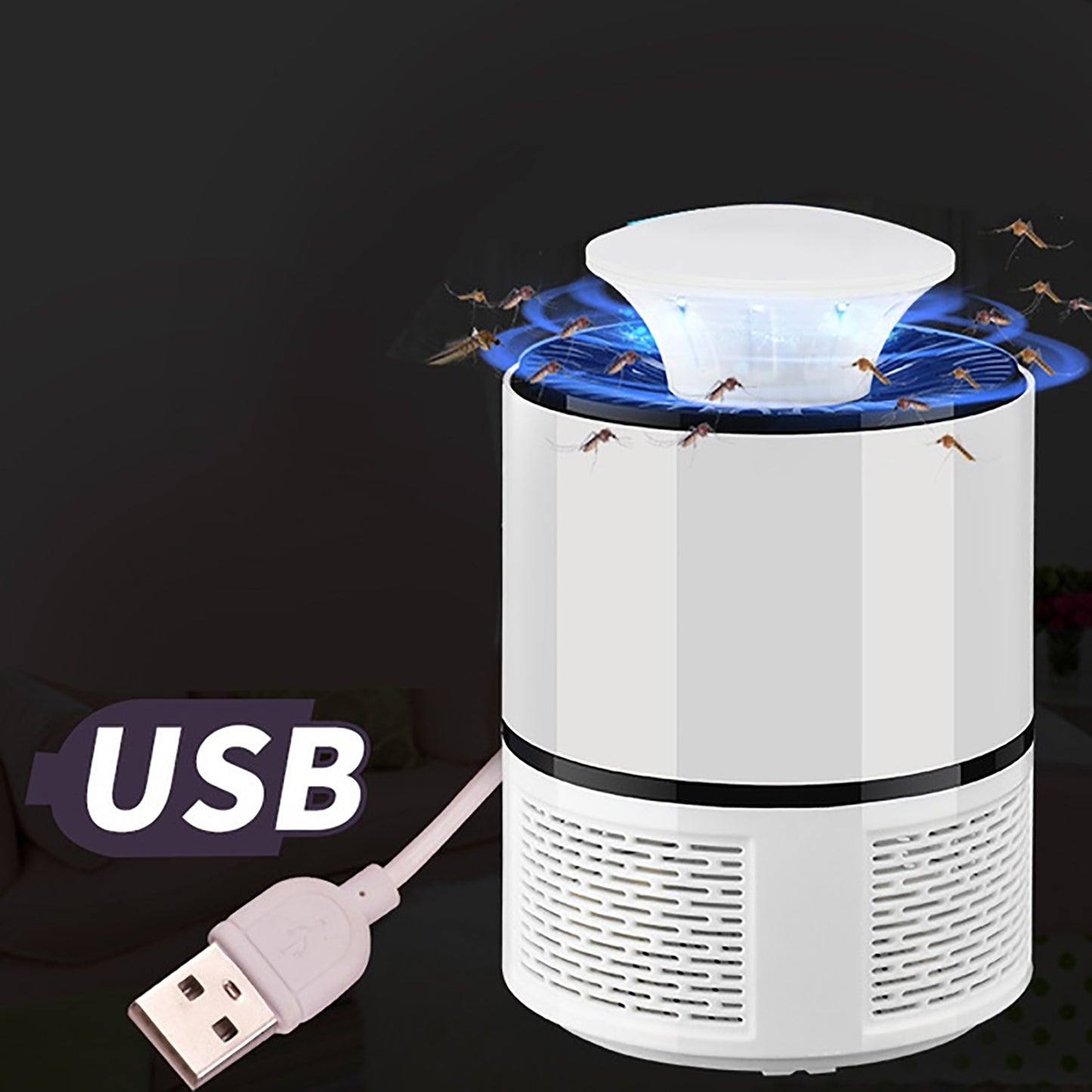 Wukusy Eco-Friendly Electronic Mosquito Killer Lamp for home use, shown with sleek design and integrated UV light source.
