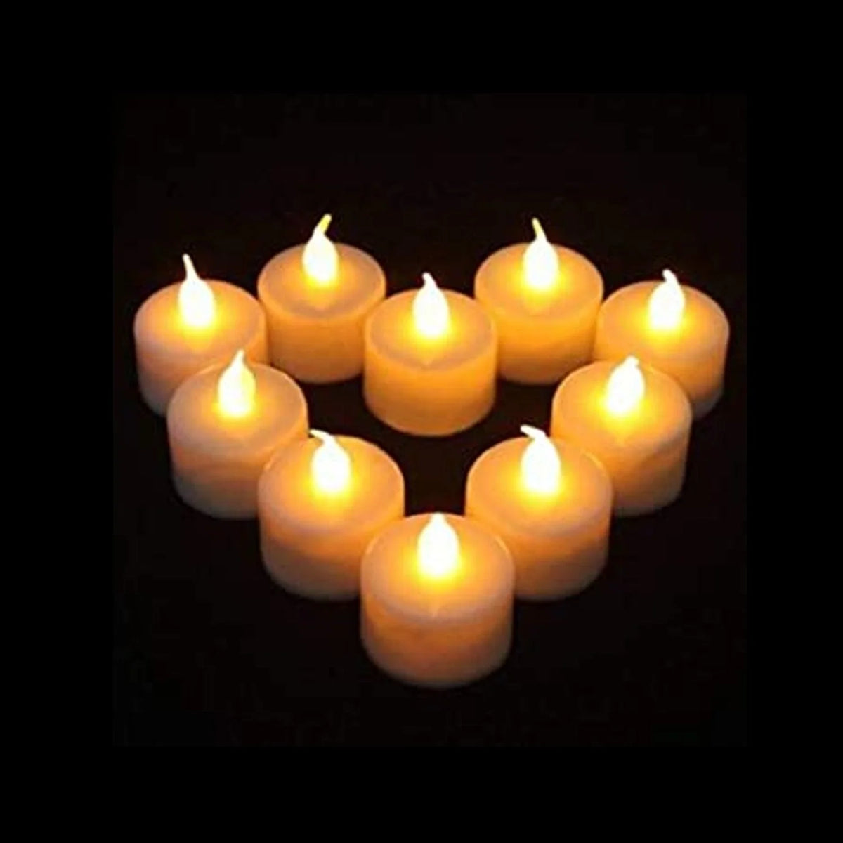Set of 12 white Wukusy LED tealight candles, battery-operated decorative lights for parties, weddings, and birthday celebrations.