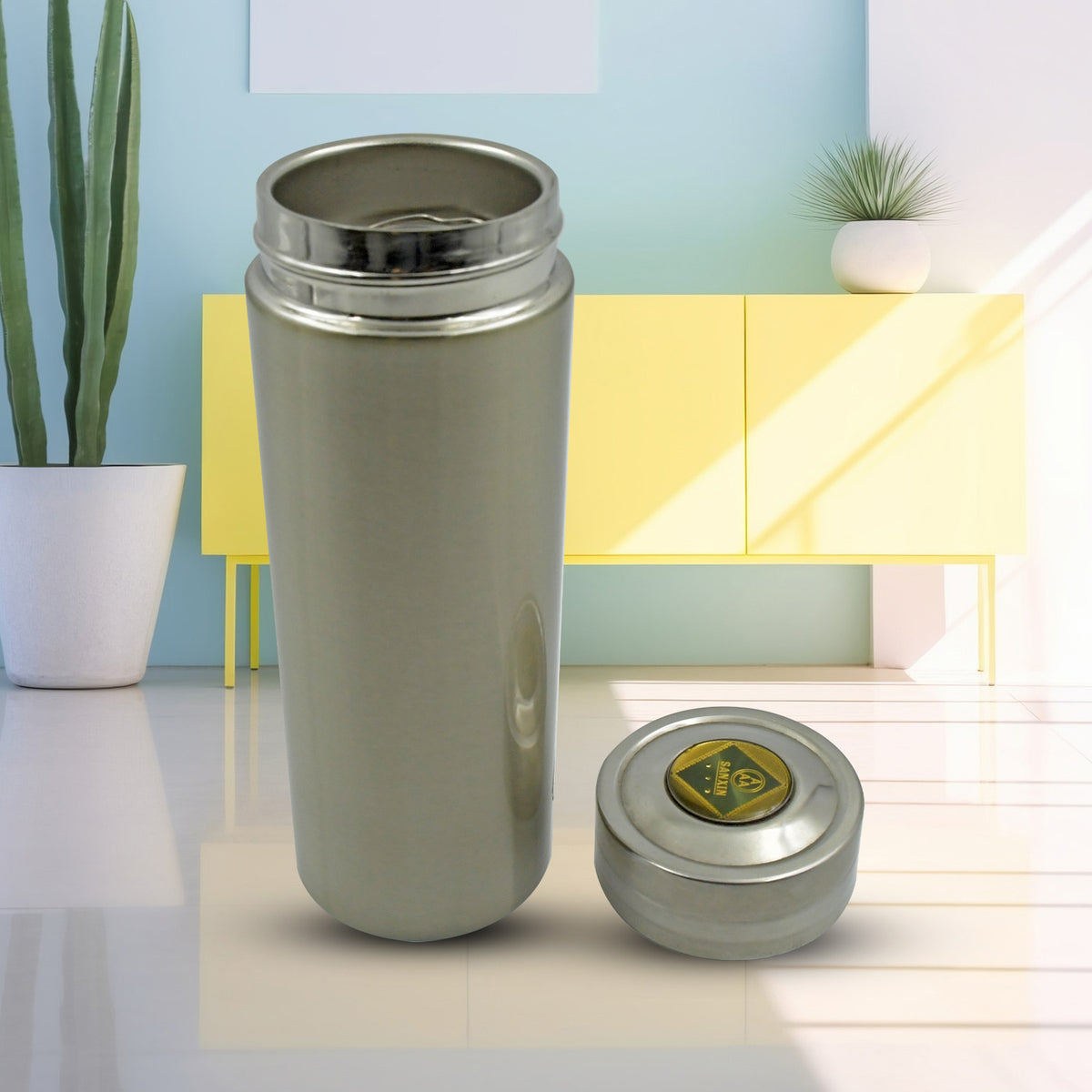 Wukusy stainless steel vacuum insulated travel flask for water, BPA-free, leakproof, portable bottle for office, gym, or school use
