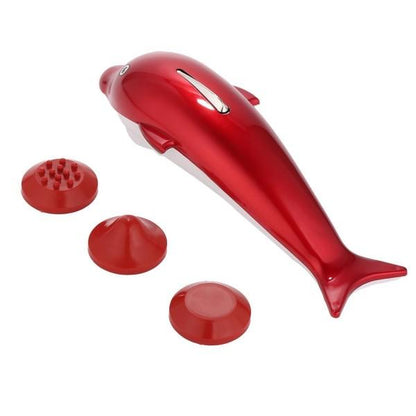 Wukusy Dolphin Handheld Body Massager for stress and pain relief, 8-inch size, designed for home improvement and relaxation.