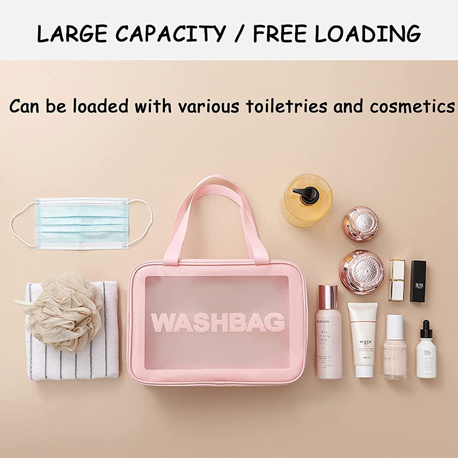 Set of three Wukusy cosmetic pouches in small, medium, and large sizes for makeup, toiletries, and accessories, travel or home use.