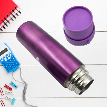 Wukusy stainless steel water bottle, 500ml, leak-proof, rust-proof, BPA-free, for hot and cold drinks, ideal for gym and office use.