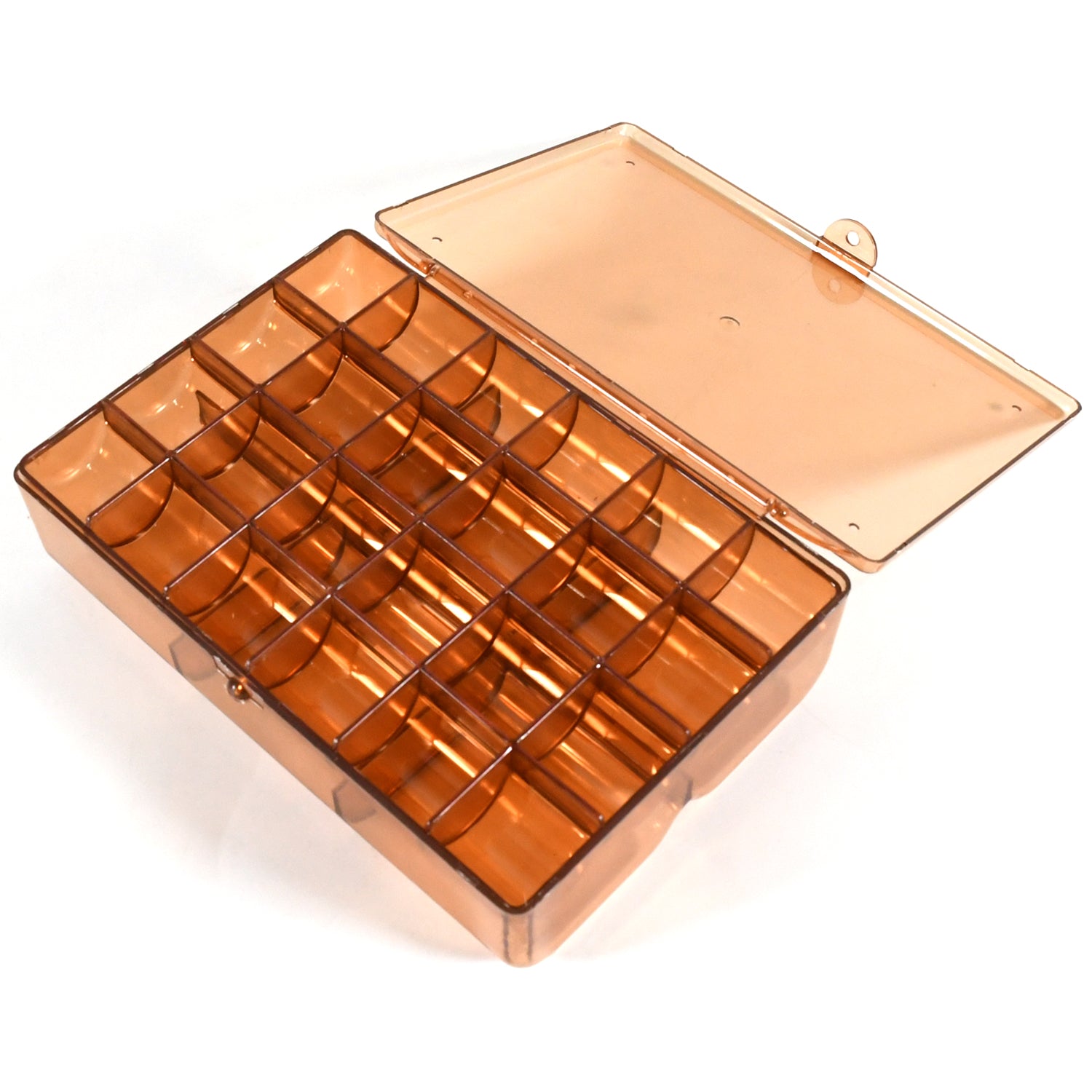 Wukusy 2-layer acrylic jewelry storage box with 30 compartments, dustproof earring and nail art organizer, portable makeup vanity case