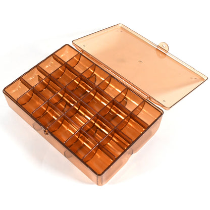 Wukusy 2-layer acrylic jewelry storage box with 30 compartments, dustproof earring and nail art organizer, portable makeup vanity case