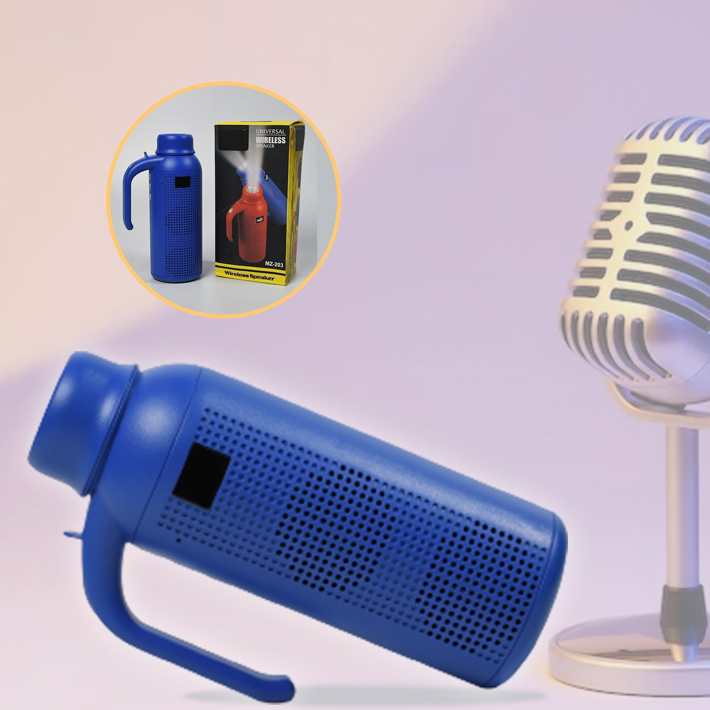 Wukusy 1287 smart Bluetooth speaker with torch light, wireless night flash light, portable home improvement device.