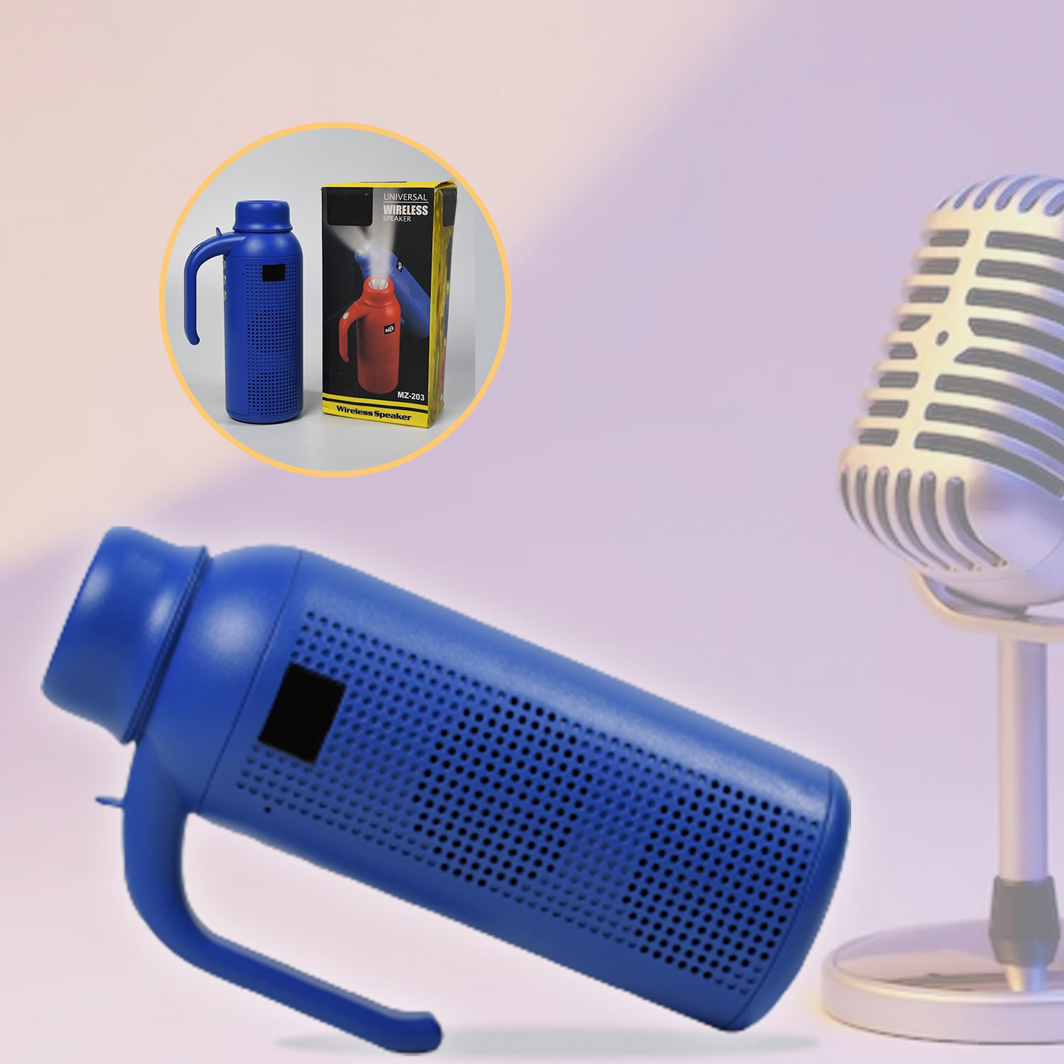 Wukusy 1287 smart Bluetooth speaker with torch light, wireless night flash light, portable home improvement device.