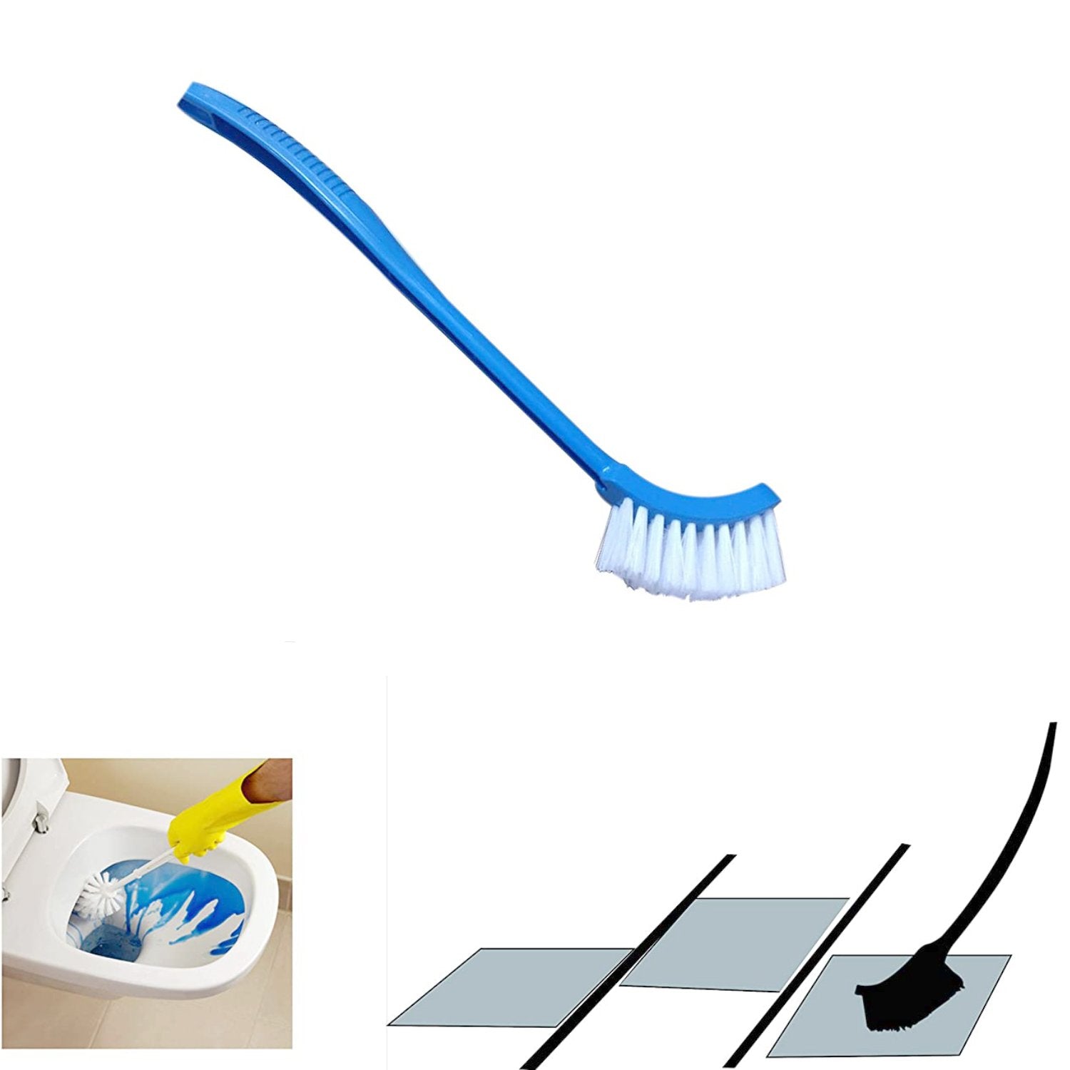 Wukusy 1291 single-sided bristle plastic toilet cleaning brush for effective bathroom cleaning.