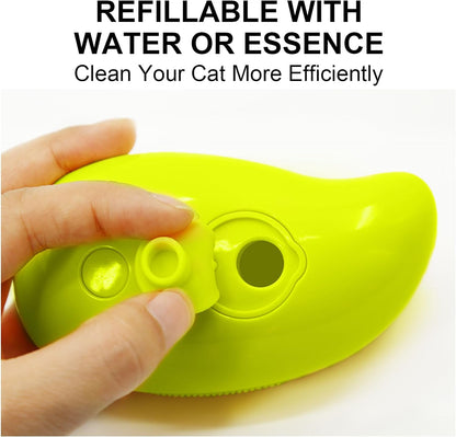 Wukusy 3-in-1 steam cat groomer brush with self-cleaning feature, designed for massaging, removing loose hair, and grooming cats and dogs.