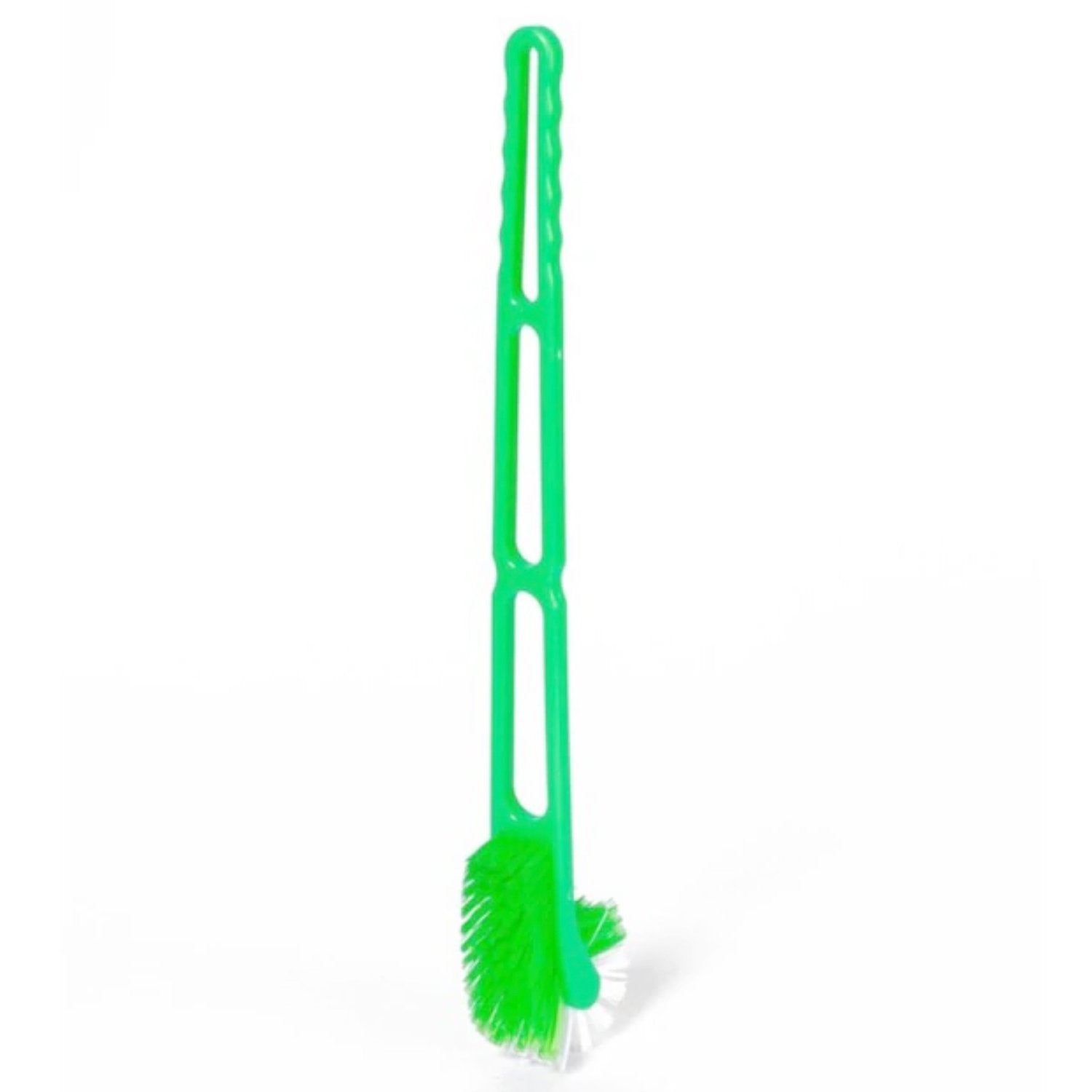 Wukusy 1292 2-in-1 double hockey stick shape toilet brush for home improvement, with durable handle and cleaning brush head.